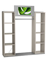 Digital retail garment rack made of durable steel and MDF
