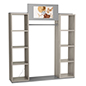Digital retail garment rack with eight 14 inch by 14 inch cubbies