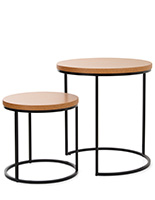 Round cork top nesting tables with eco-friendly design