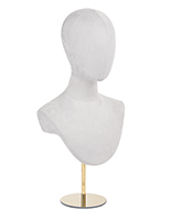 Jewelry head bust display is available in gray 