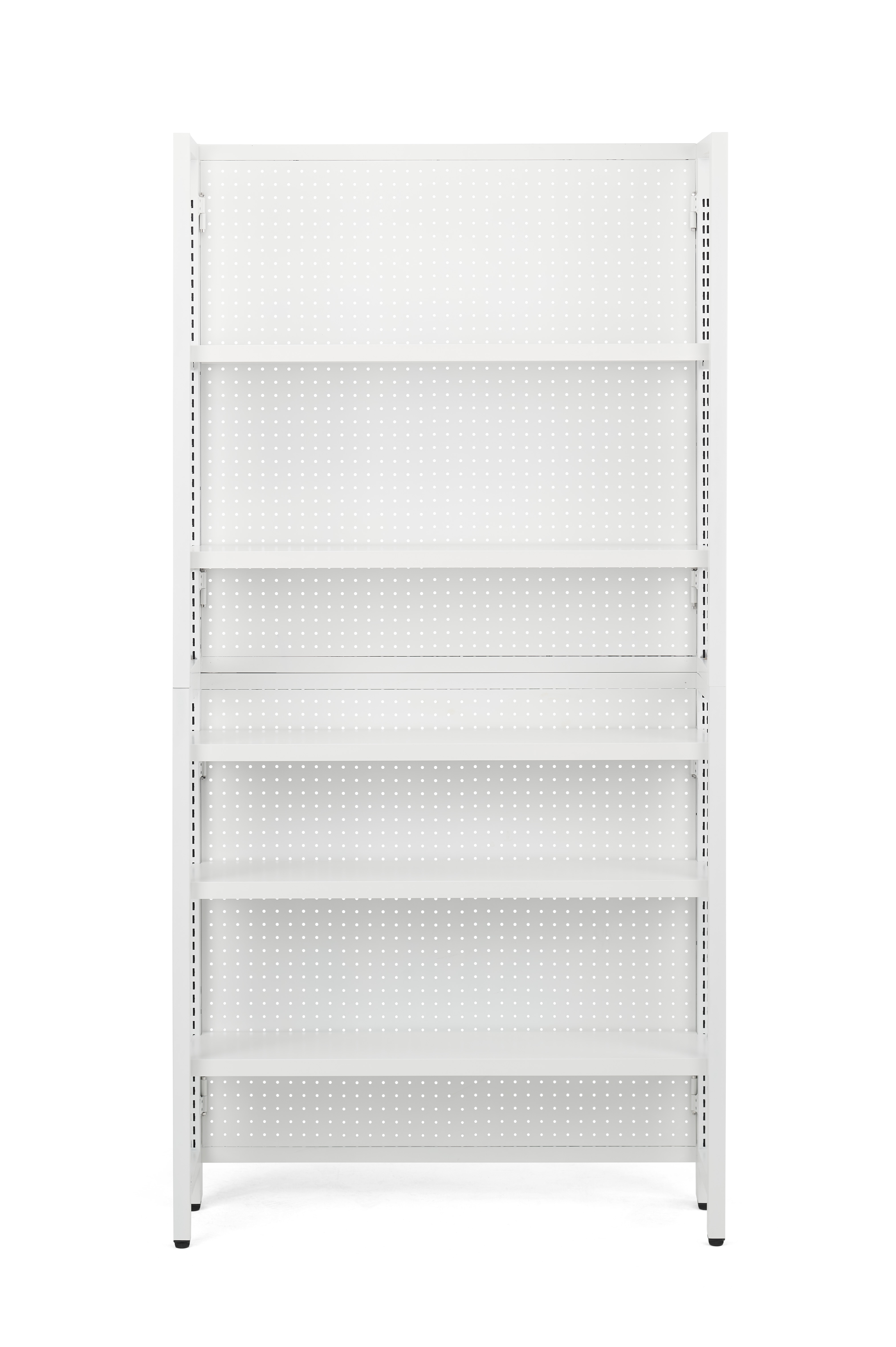 39"w Gondola Shelving Unit w/ Pegboard, Adjustable Shelves, Floor Standing - White - Image 3