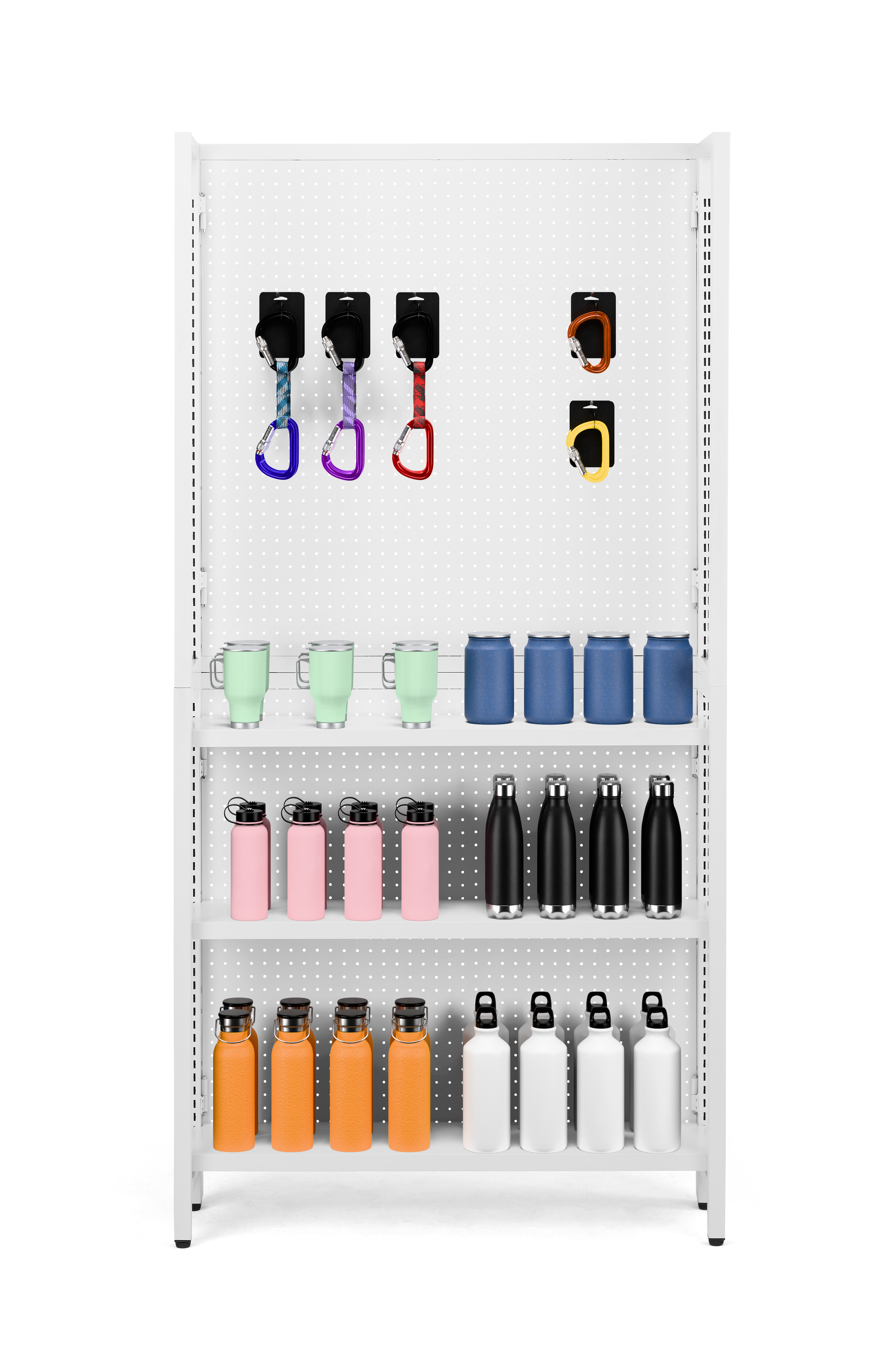 39"w Gondola Shelving Unit w/ Pegboard, Adjustable Shelves, Floor Standing - White - Image 4