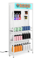 Gondola shelving unit with adjustable shelves
