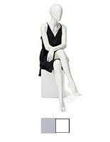 Abstract seated female mannequin with easily detachable limbs