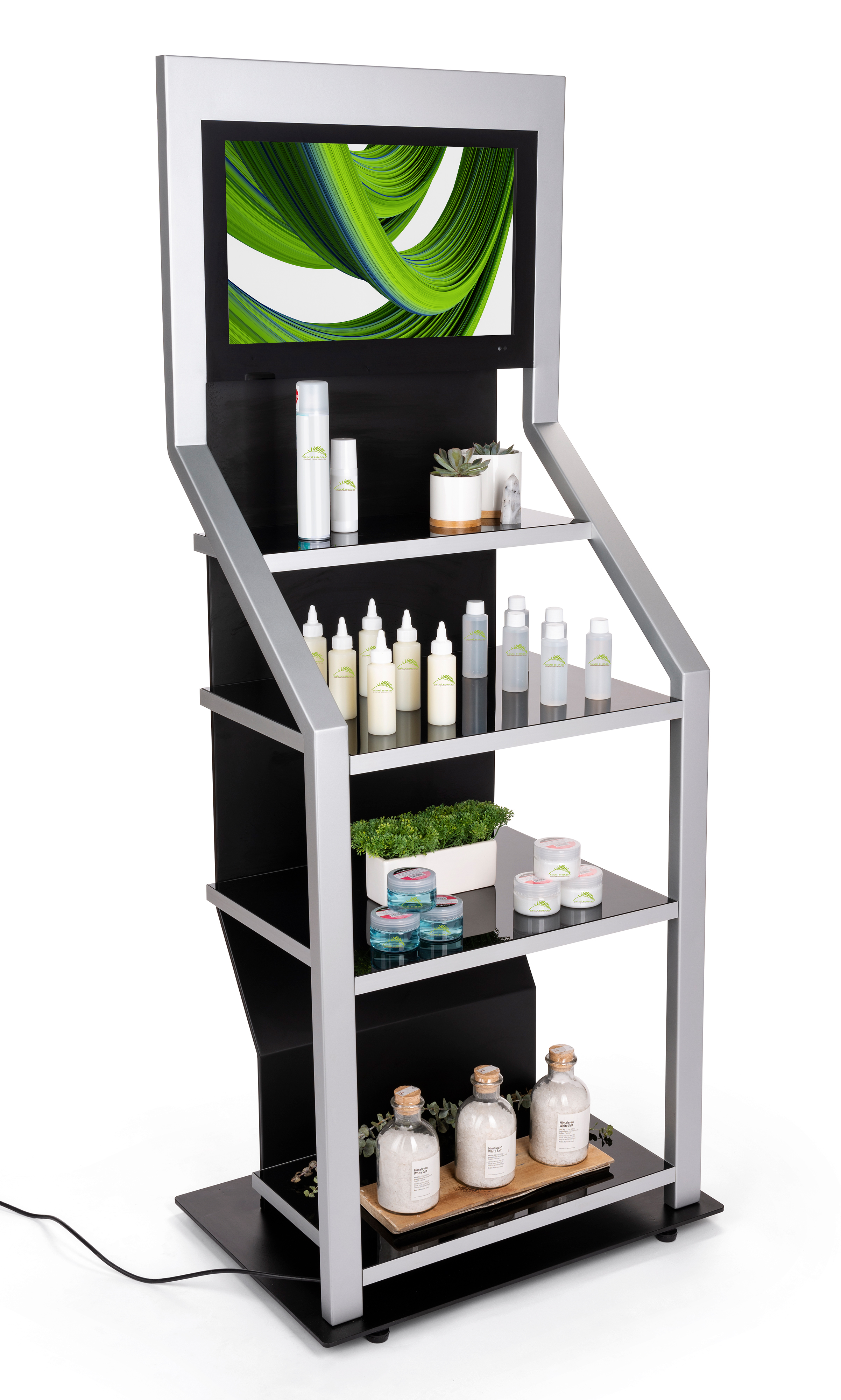 Compact Merchandise Display Digital Merchandising Retail Shelving Unit | 21.5 Inch LCD Screen ...