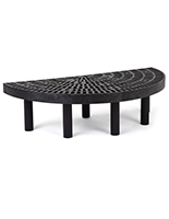 Black single level half round endcap display with matte finish 