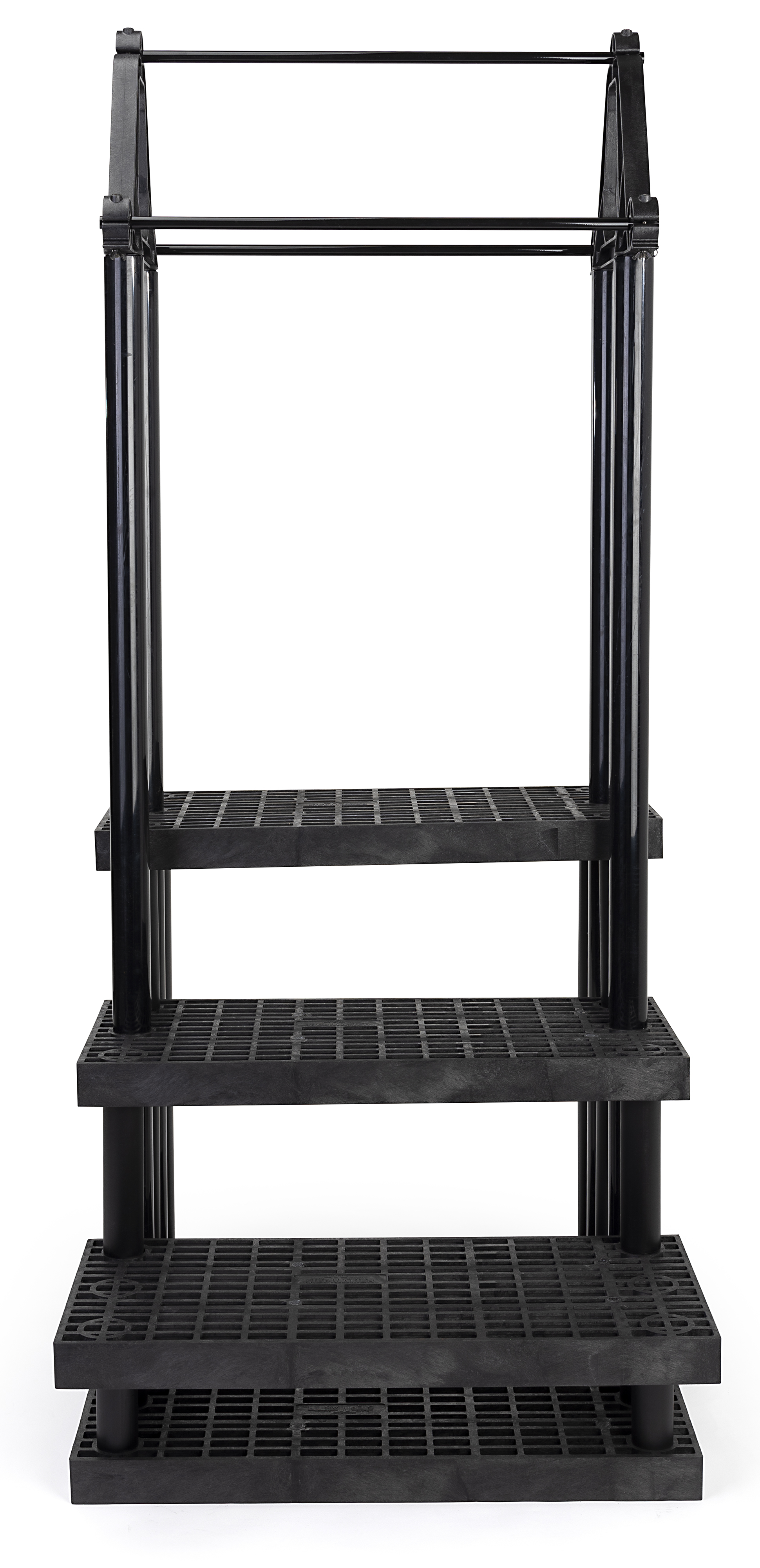 36"w Garden Center Shelving Display with Plant Hanger, Weatherproof, 3-Tiers - Black - Image 3