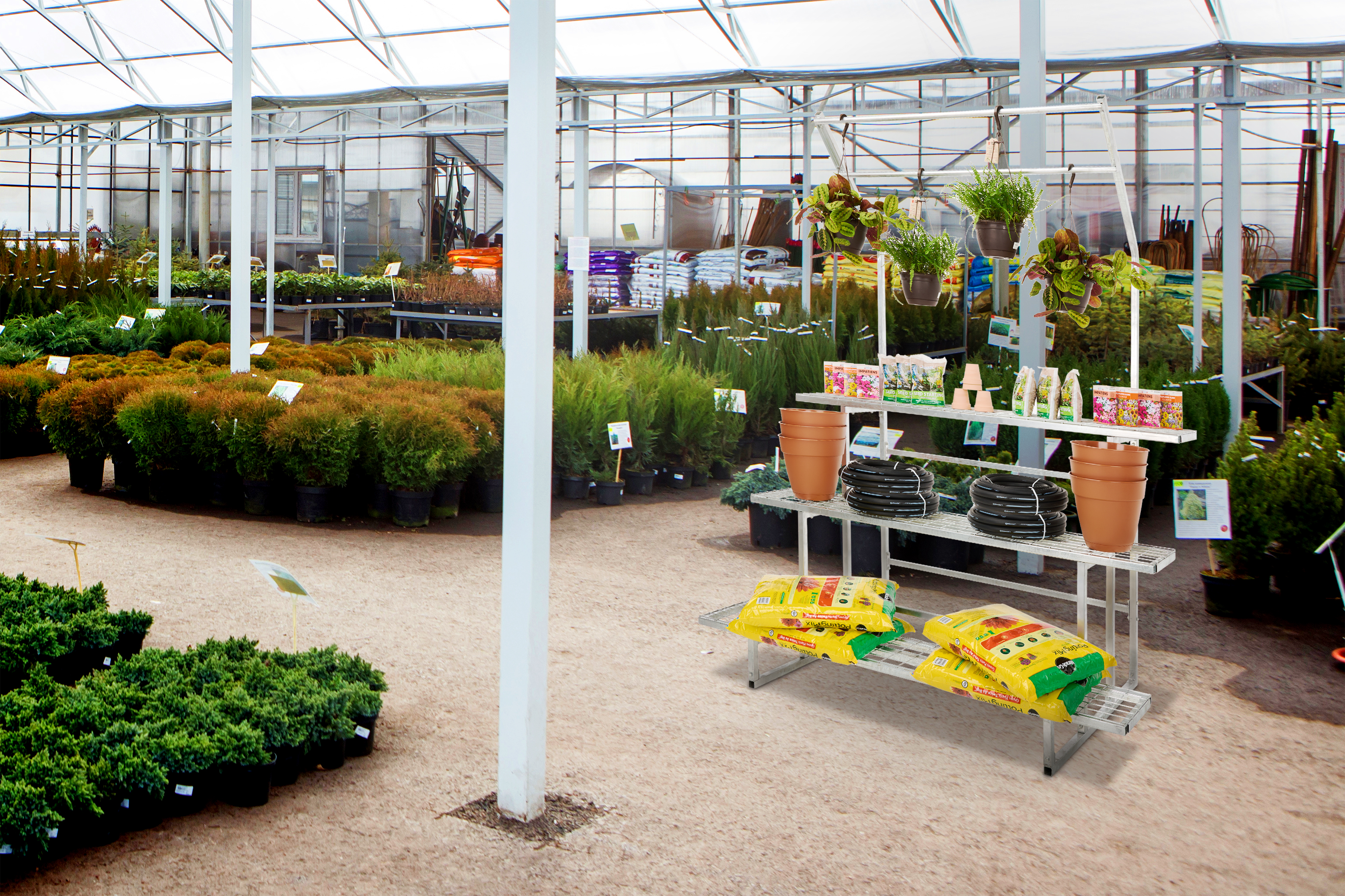 Steel Nursery Plant Rack | Commercial Grade Galvanized Steel | Displays2Go