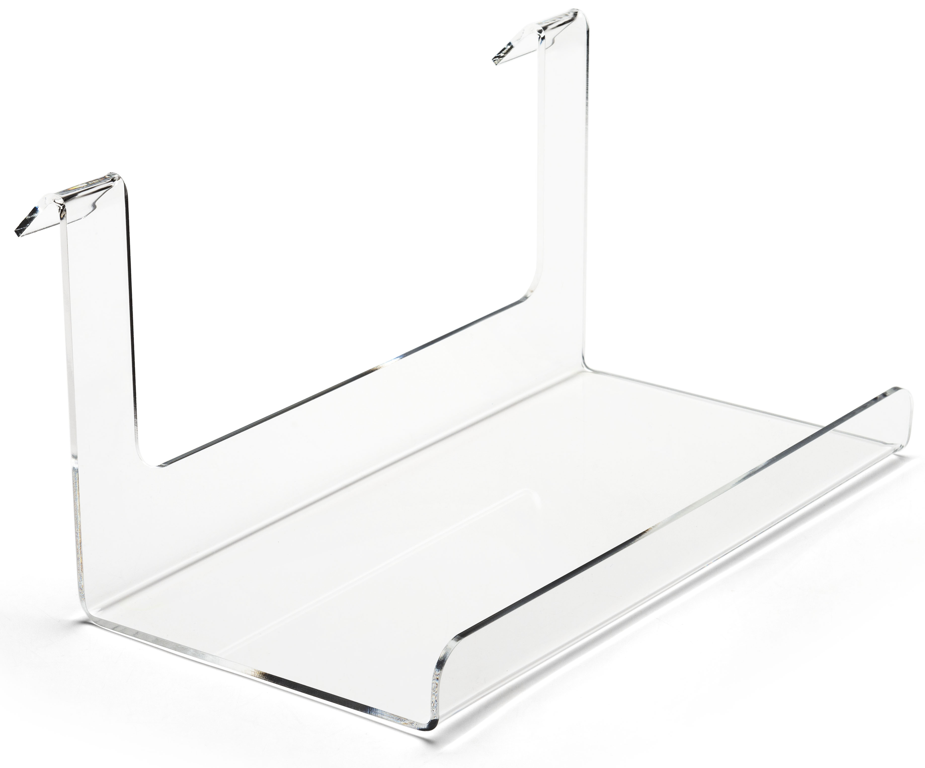 Acrylic Display Shelf | Flat Clear J-Rack Tray | Displays2Go