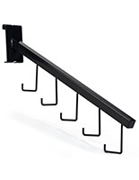 Gridwall waterfall display hooks features a shiny black finish 