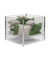 Wire dump bins for retail merchandising