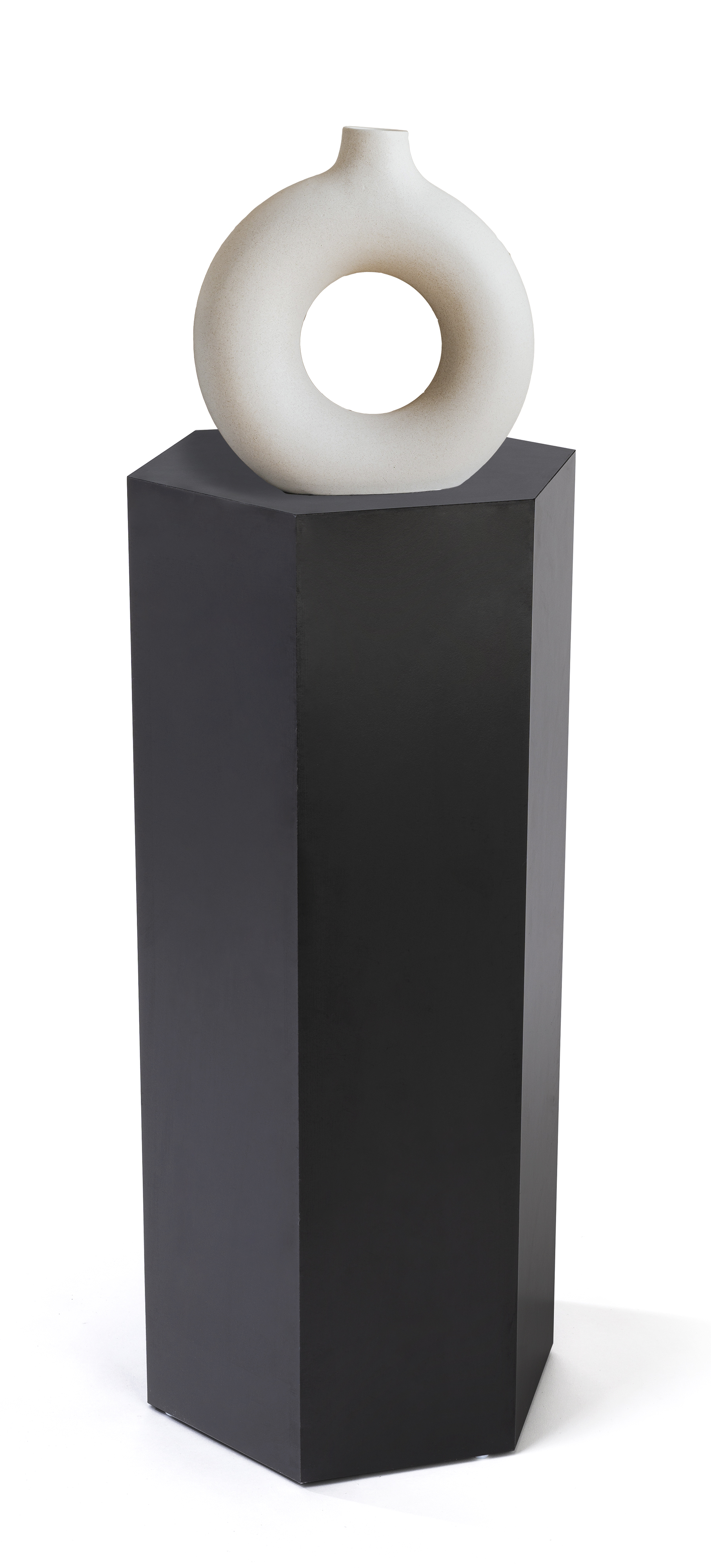 Hexagonal Display Pedestal, Laminated Particle Board, 3 Size Options - Black - Image 5