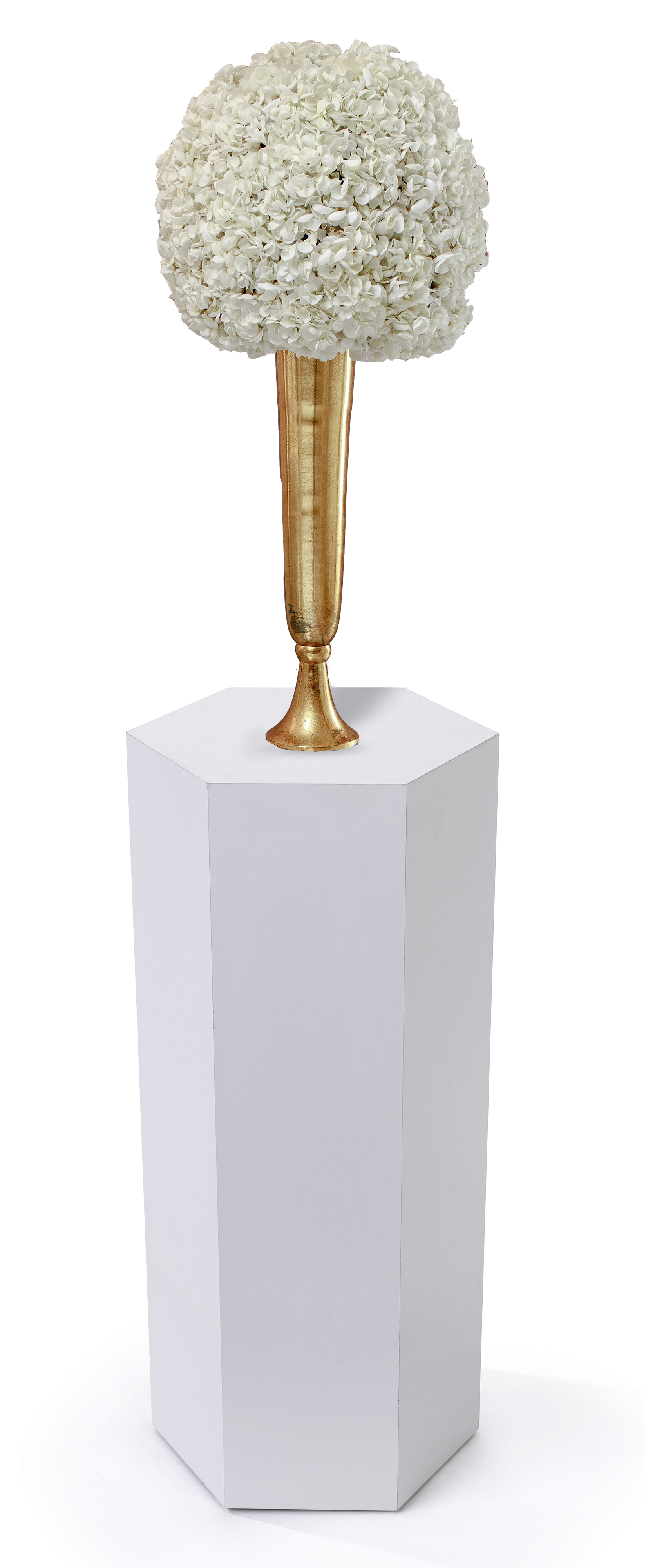 Hexagonal Display Pedestal, Laminated Particle Board, 3 Size Options - White - Image 5
