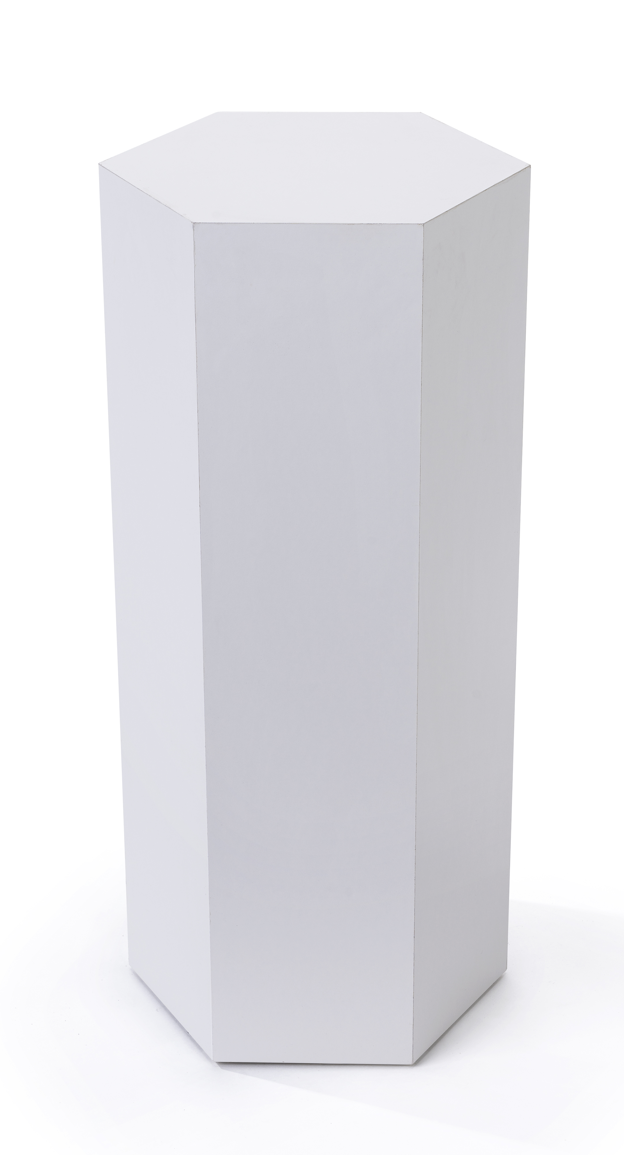 Hexagonal Display Pedestal, Laminated Particle Board, 3 Size Options - White - Image 4