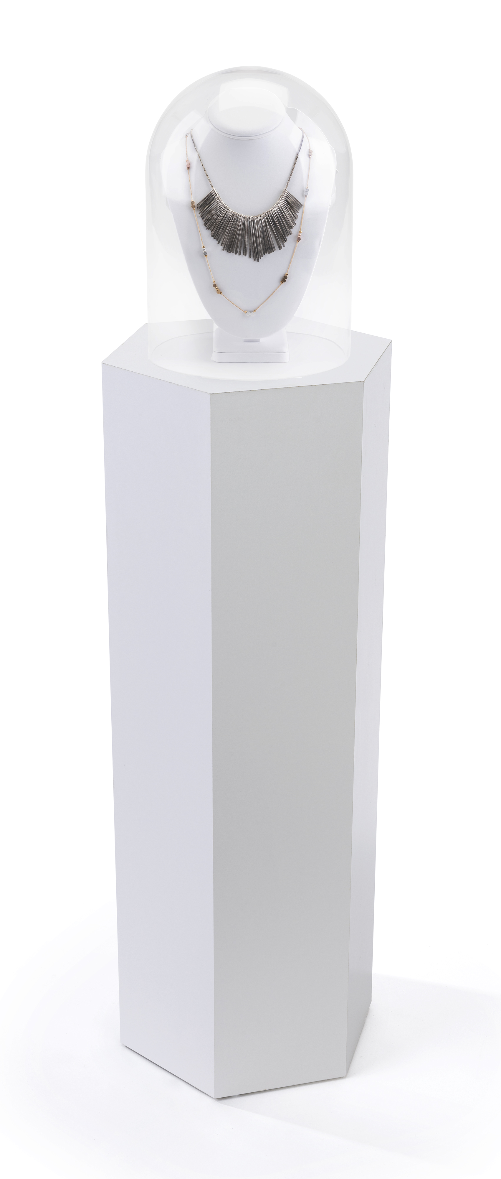Hexagonal Display Pedestal, Laminated Particle Board, 3 Size Options - White - Image 5