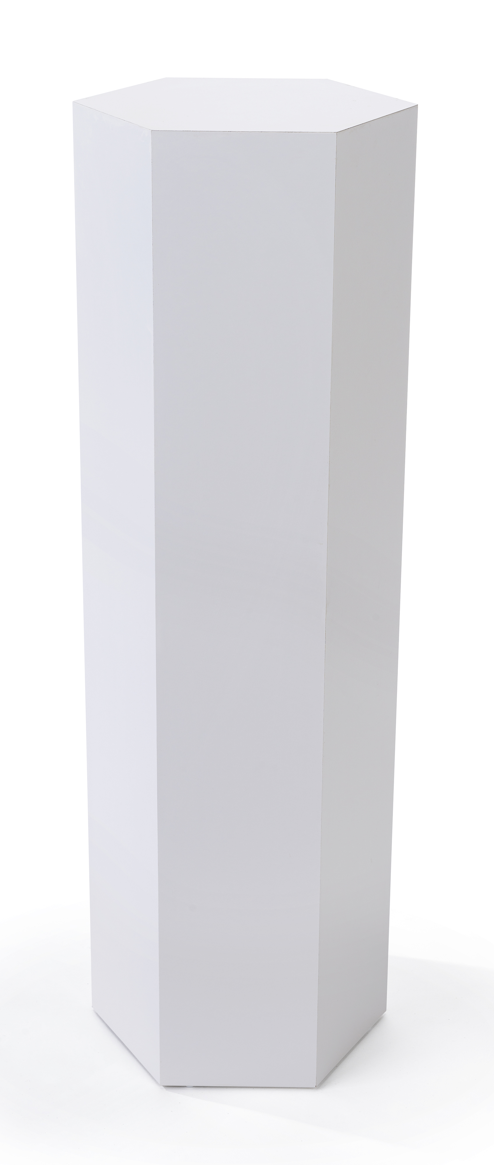 Hexagonal Display Pedestal, Laminated Particle Board, 3 Size Options - White - Image 4