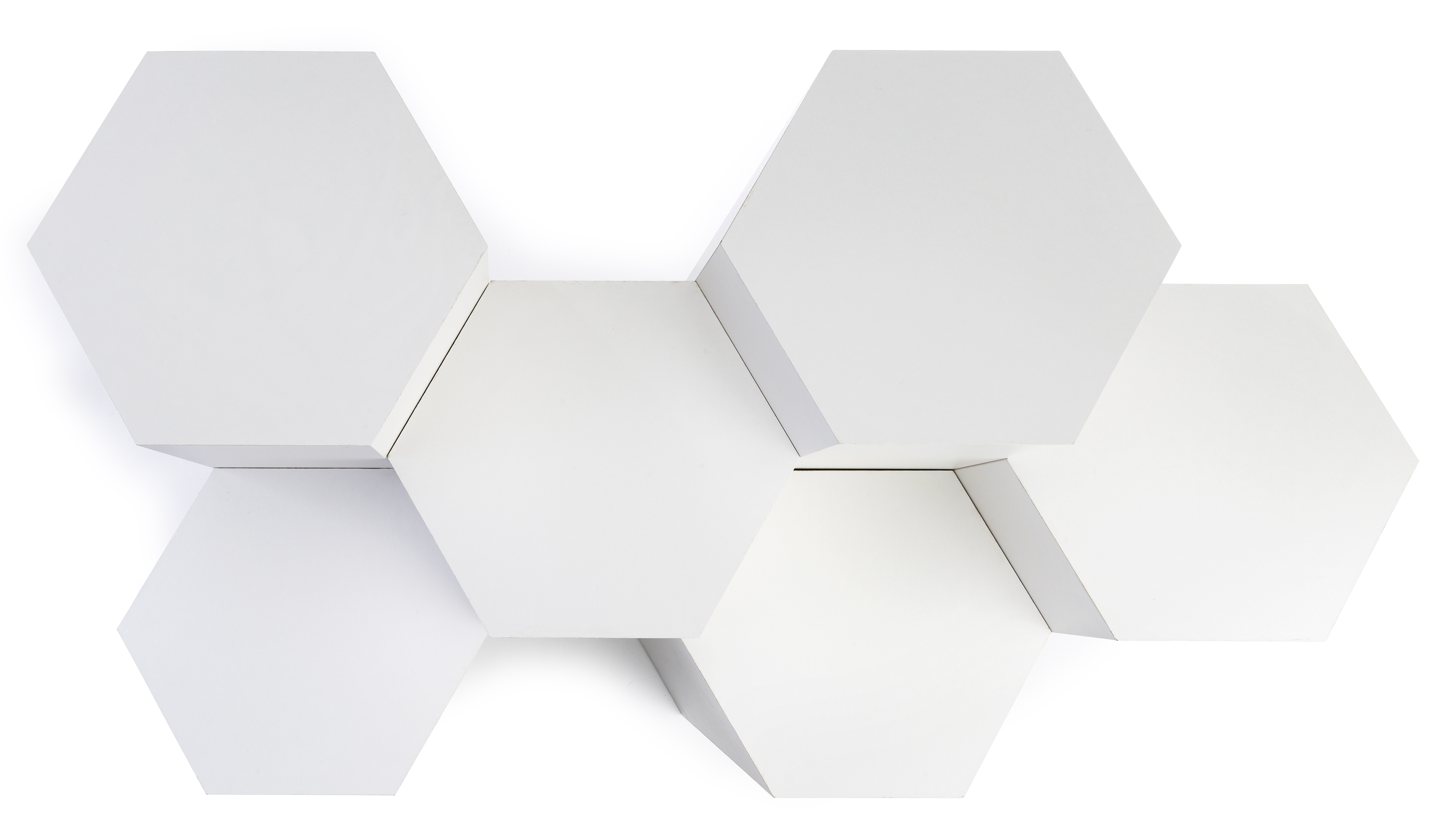 Hexagonal Display Pedestal, Laminated Particle Board, 3 Size Options - White - Image 3