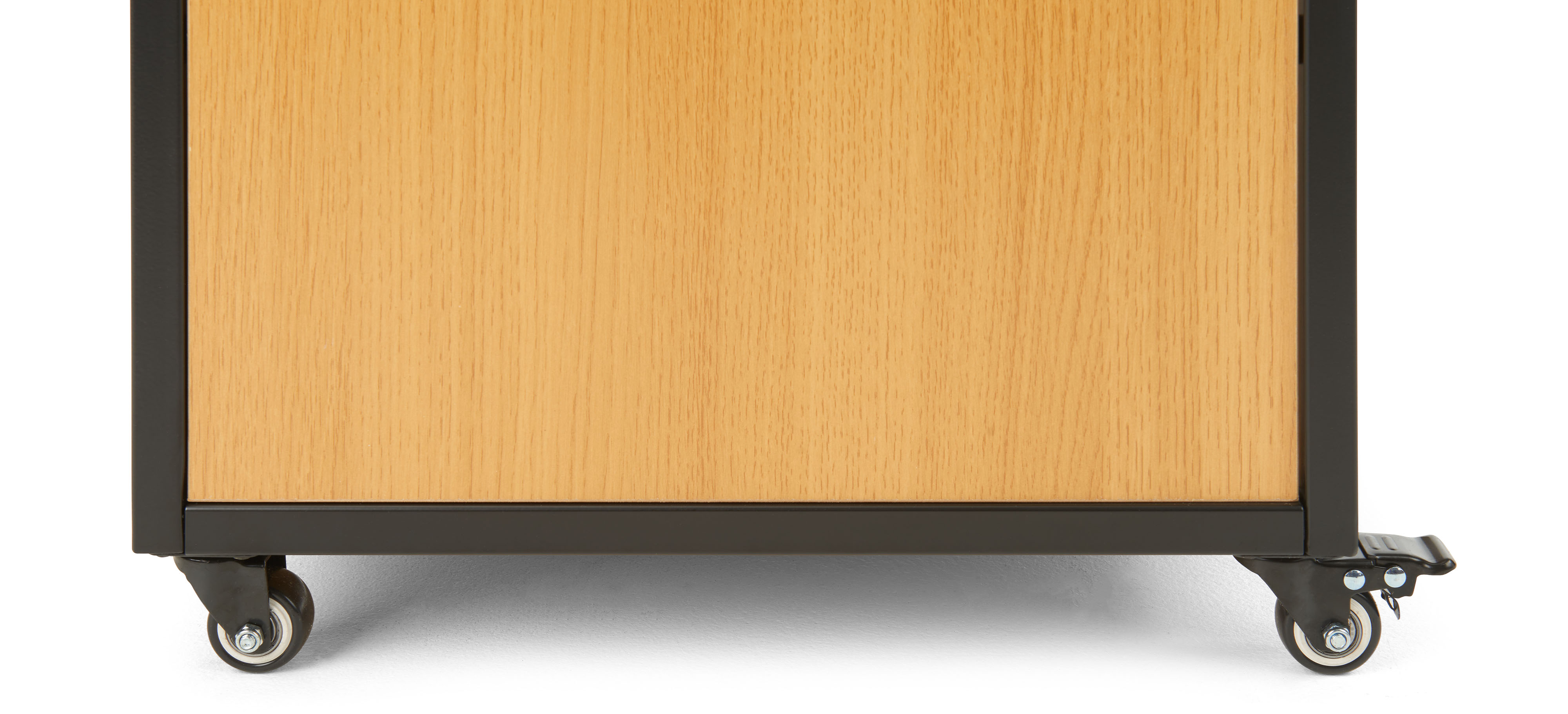 48" Cash Wrap with Slatwall Front, Adjustable Shelf, 4 Wheels - Natural - Image 5