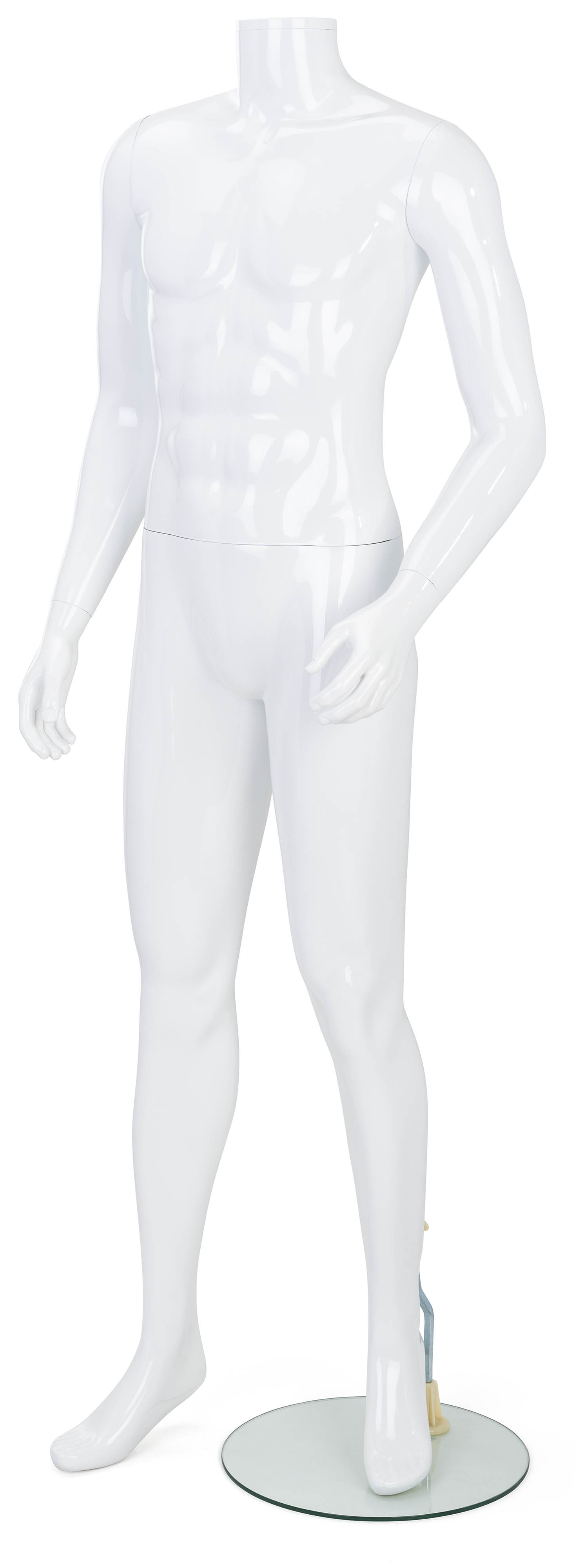 Dropship Full Body Male Mannequin With Glass Base Glossy White 72.8 to  Sell Online at a Lower Price
