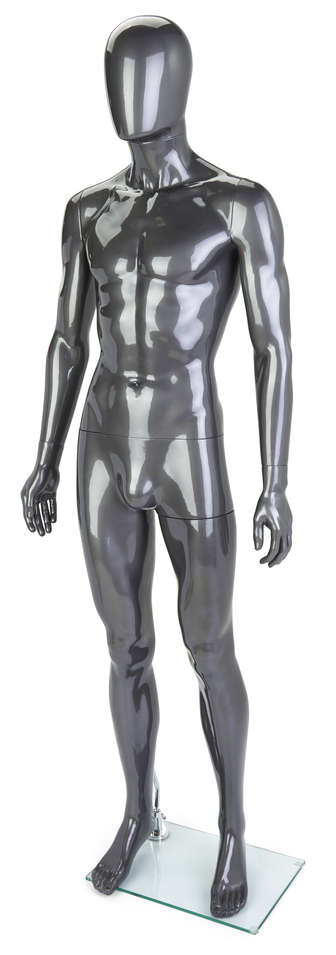 6ft Tall Gray Lacquered Mannequin Male Figure.