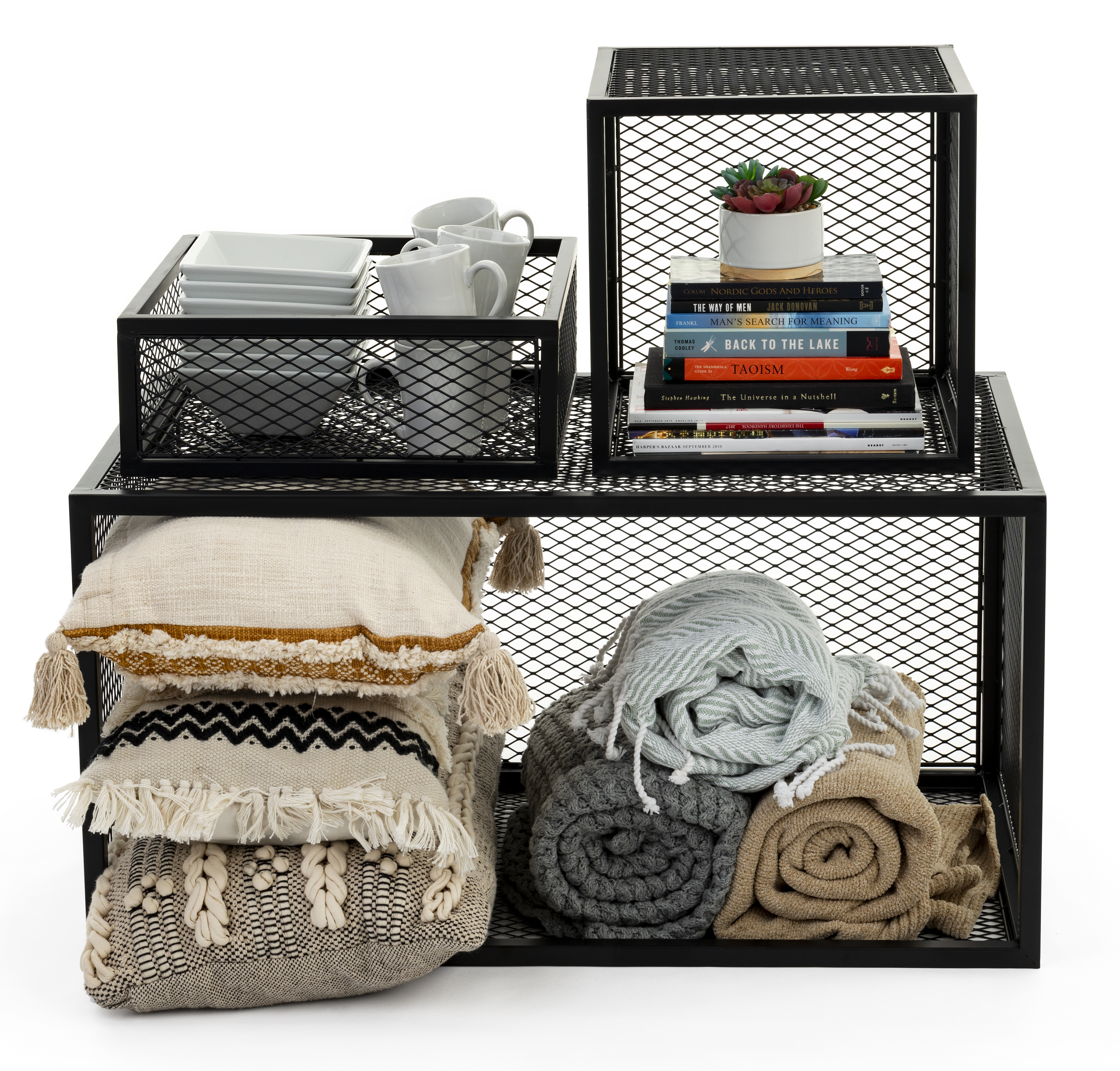 Rectangular Iron Mesh Riser Box | 14-Inch Cube | Displays2Go