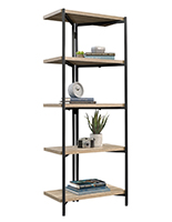 Industrial bookshelf with black metal frame
