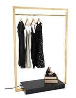 Modern metal clothing rack with stainless steel frame