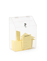 Clear acrylic suggestion box with lock
