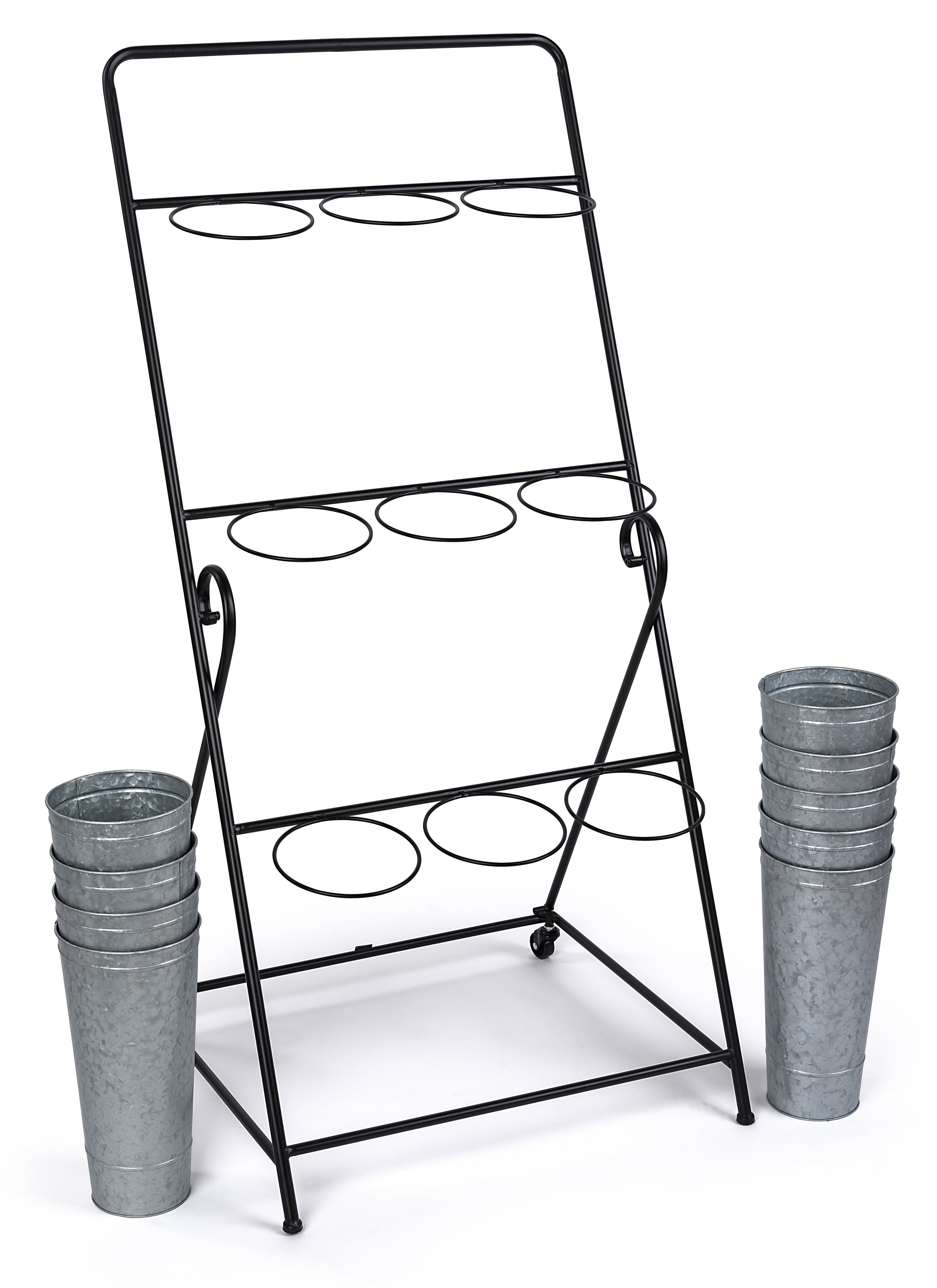 4 Bucket Counter Display, Bucket Racks