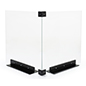 Corner countertop sneeze guard with two 30 inch wide panels