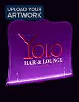 Edge lit acrylic sign with decorative edge design