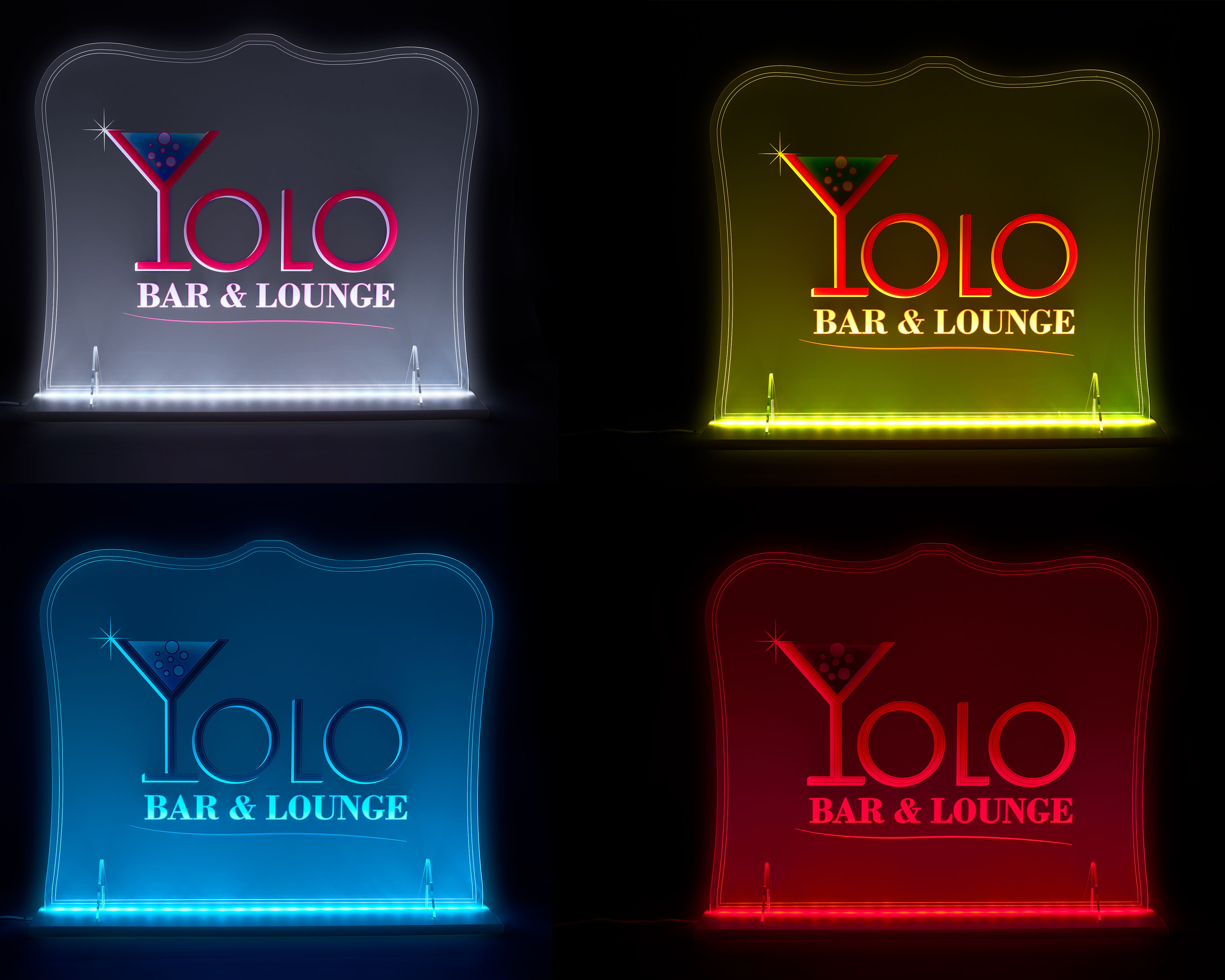 Edge Lit Acrylic Sign | Color Changing LED Lights w/ Custom Logo ...