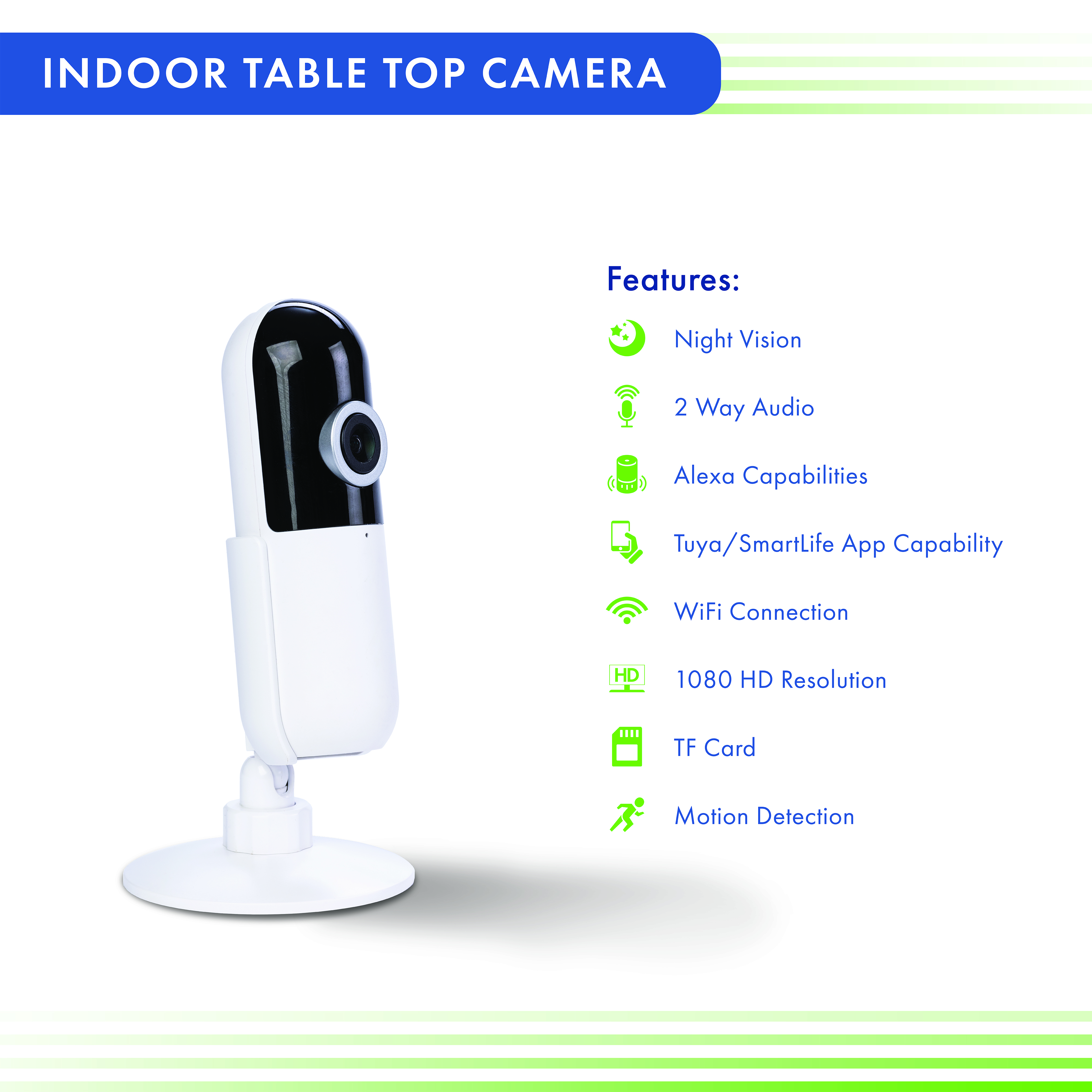 WiFi Desktop Surveillance Camera | Countertop Placement Style | Displays2Go