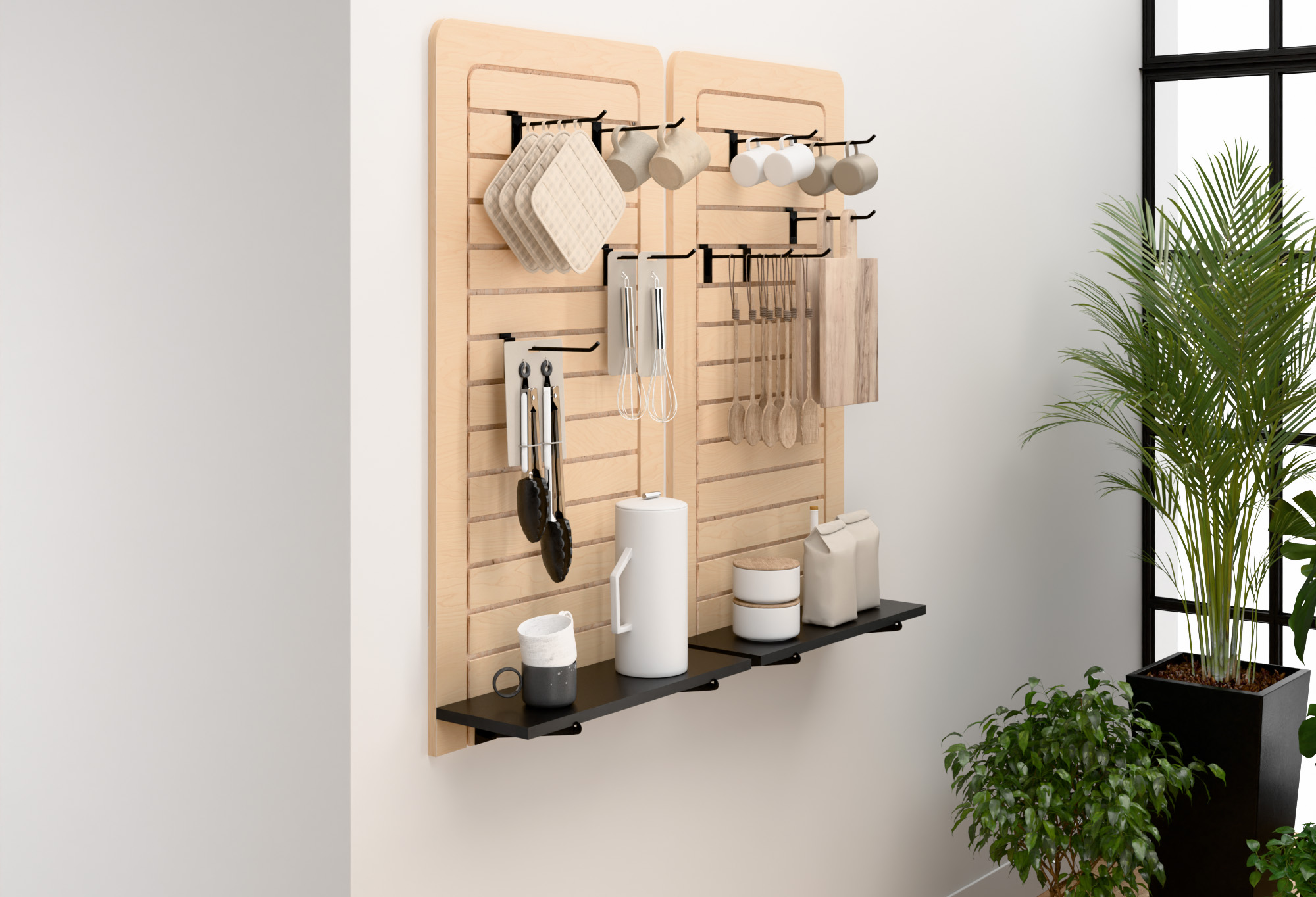 24 x 48 Slatwall Panel for Wall, Vertical Format, Durable Melamine Finish, Set of 2 - Image 8