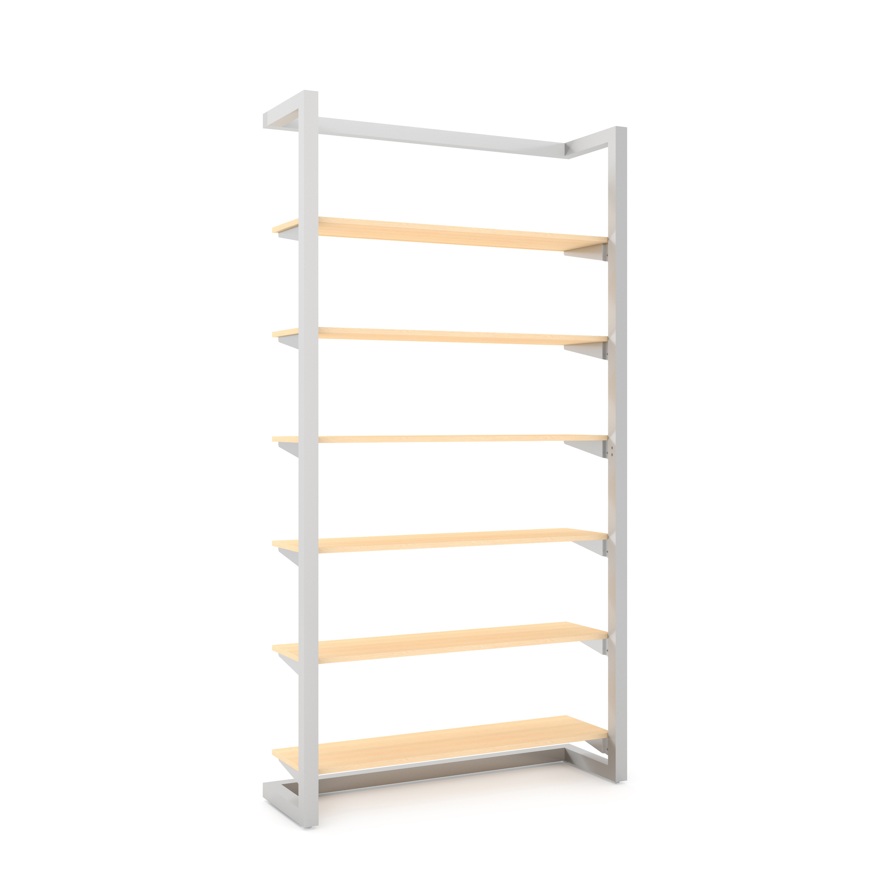 Retail Wall Display, 6 Adjustable Shelves, 12" Brackets – Maple - Image 2