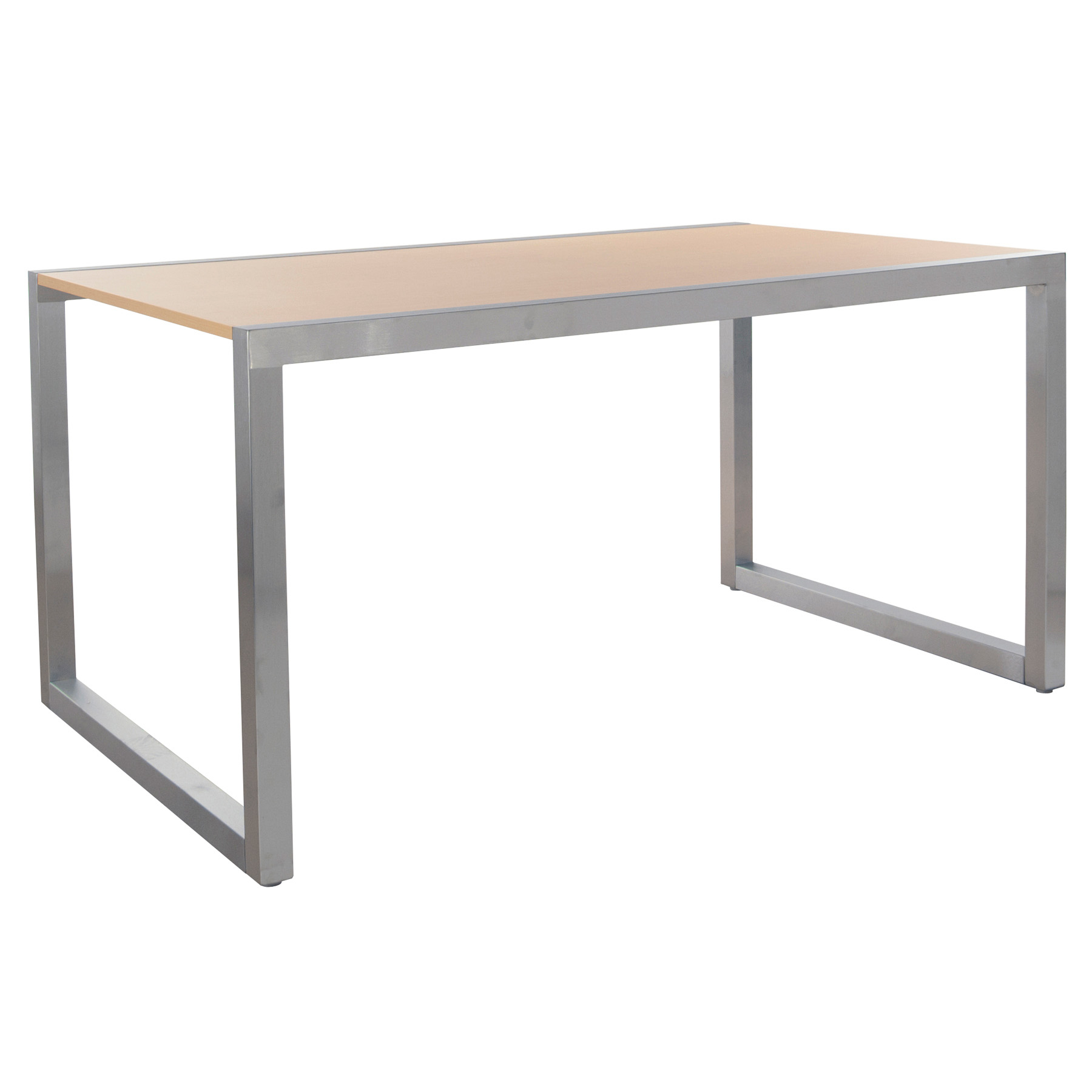 Retail Table with Satin Chrome Finish, and Adjustable Floor Levelers - Maple - Image 2