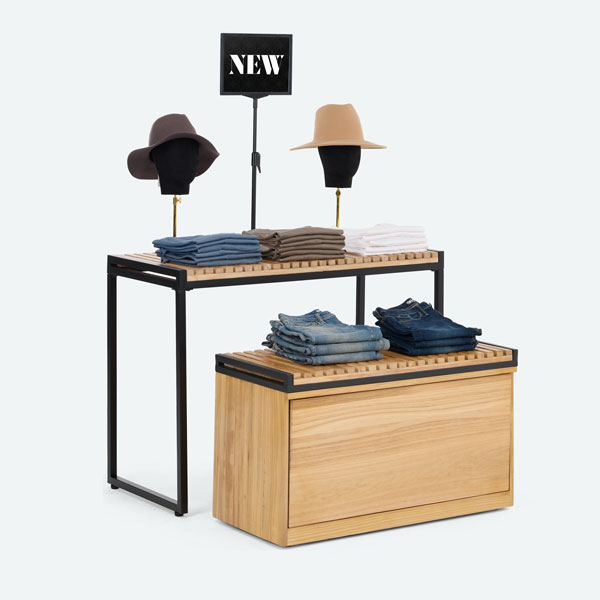 Wooden retail nesting tables