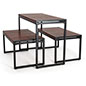 Wooden Nesting Display Tables, Rectangular, Set of 3 – Dark Brown - Image 10