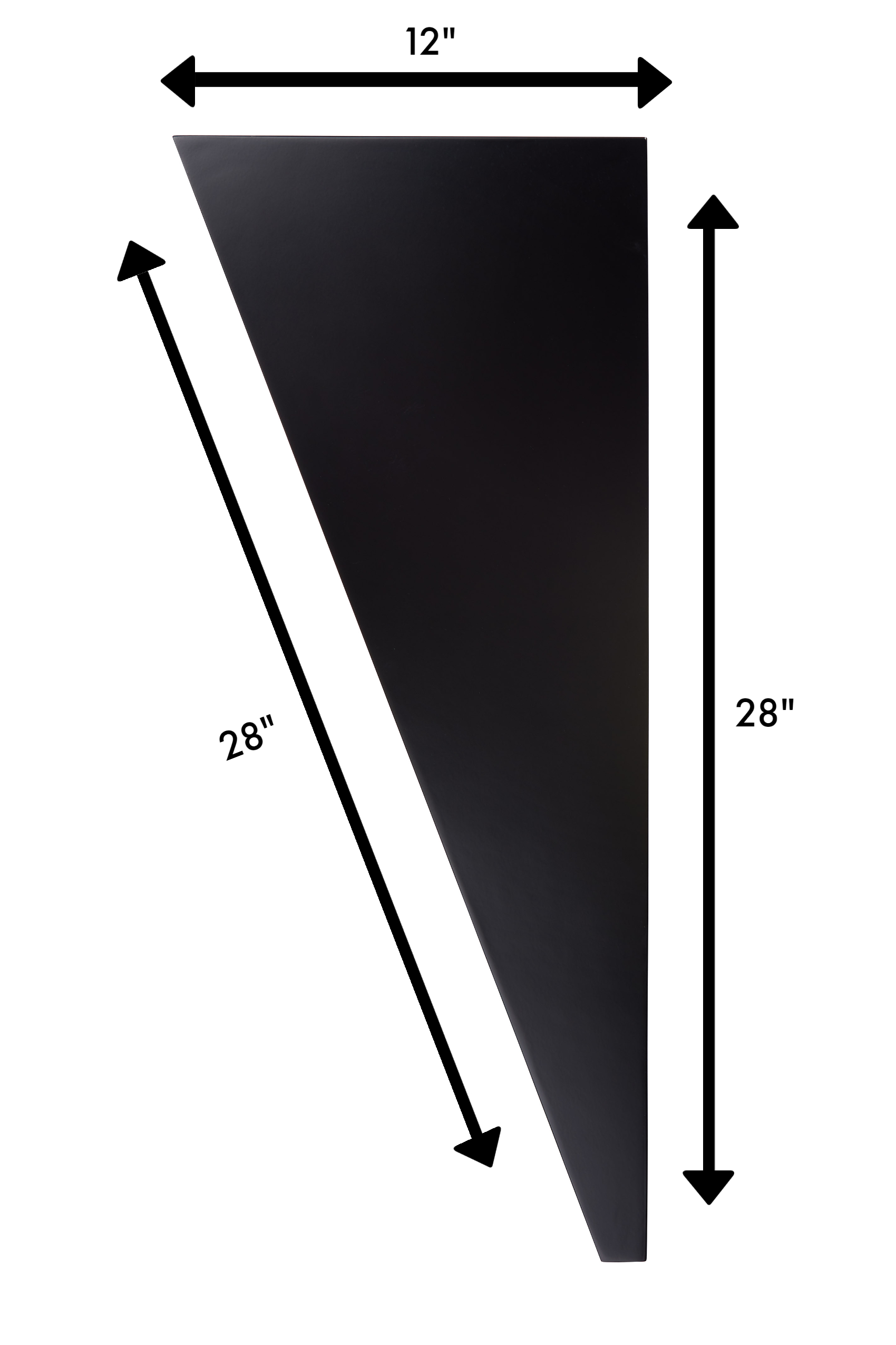 28h x 12w Wedge Pedestal Display, Wall Mounted Design, Laminated MDF - White or Black - Image 6