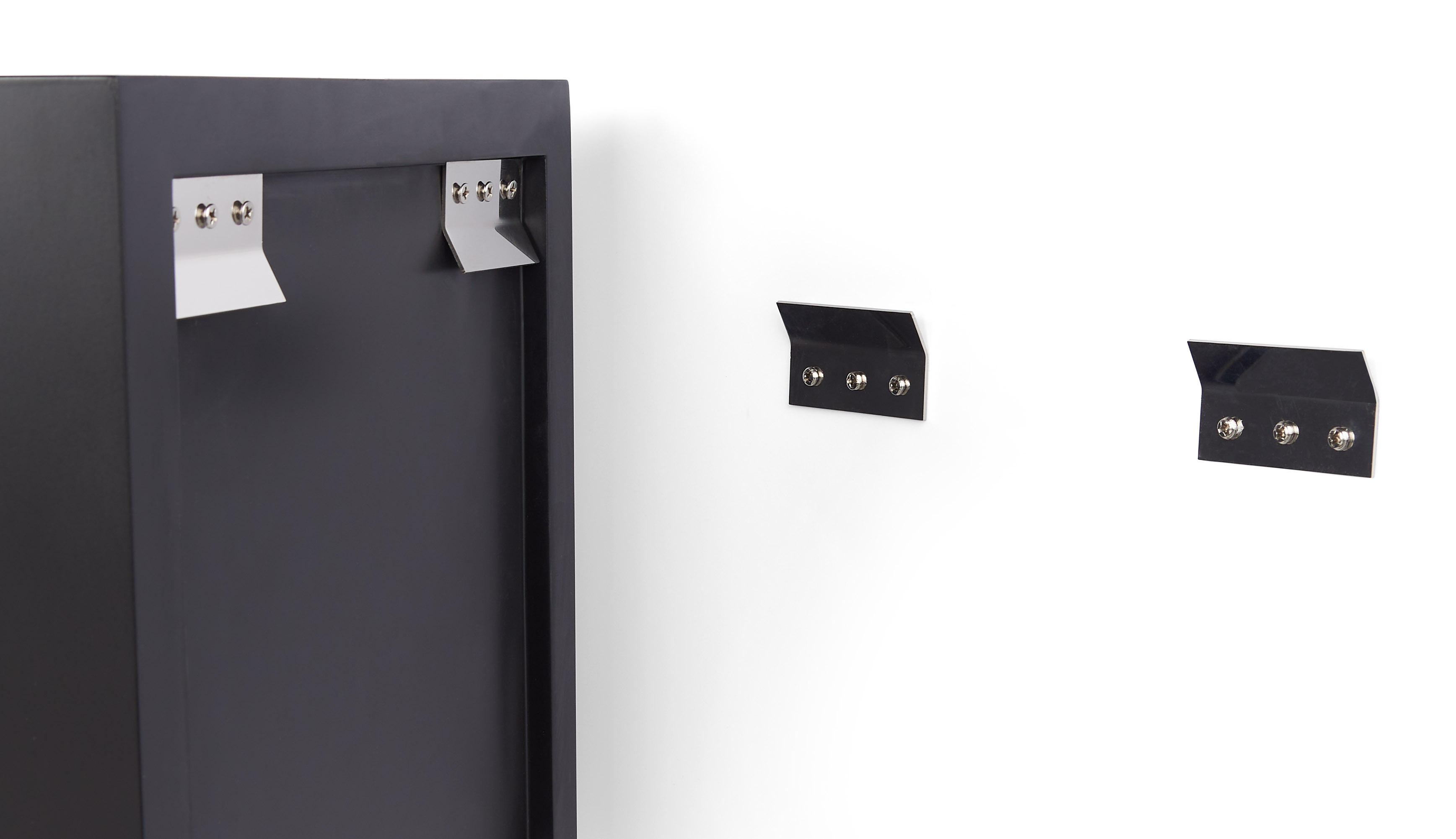 28h x 12w Wedge Pedestal Display, Wall Mounted Design, Laminated MDF - White or Black - Image 7