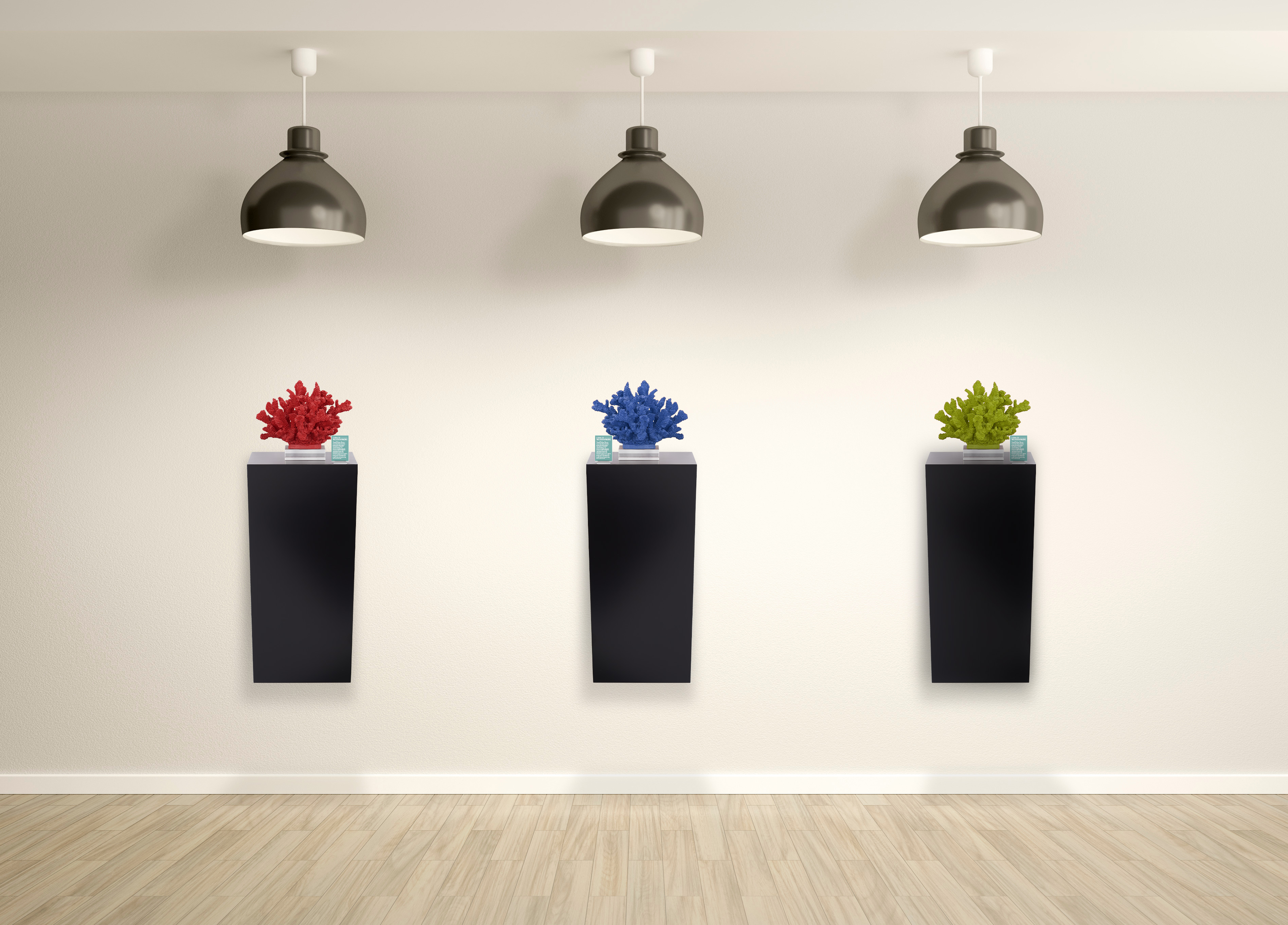 28h x 12w Wedge Pedestal Display, Wall Mounted Design, Laminated MDF - White or Black - Image 10