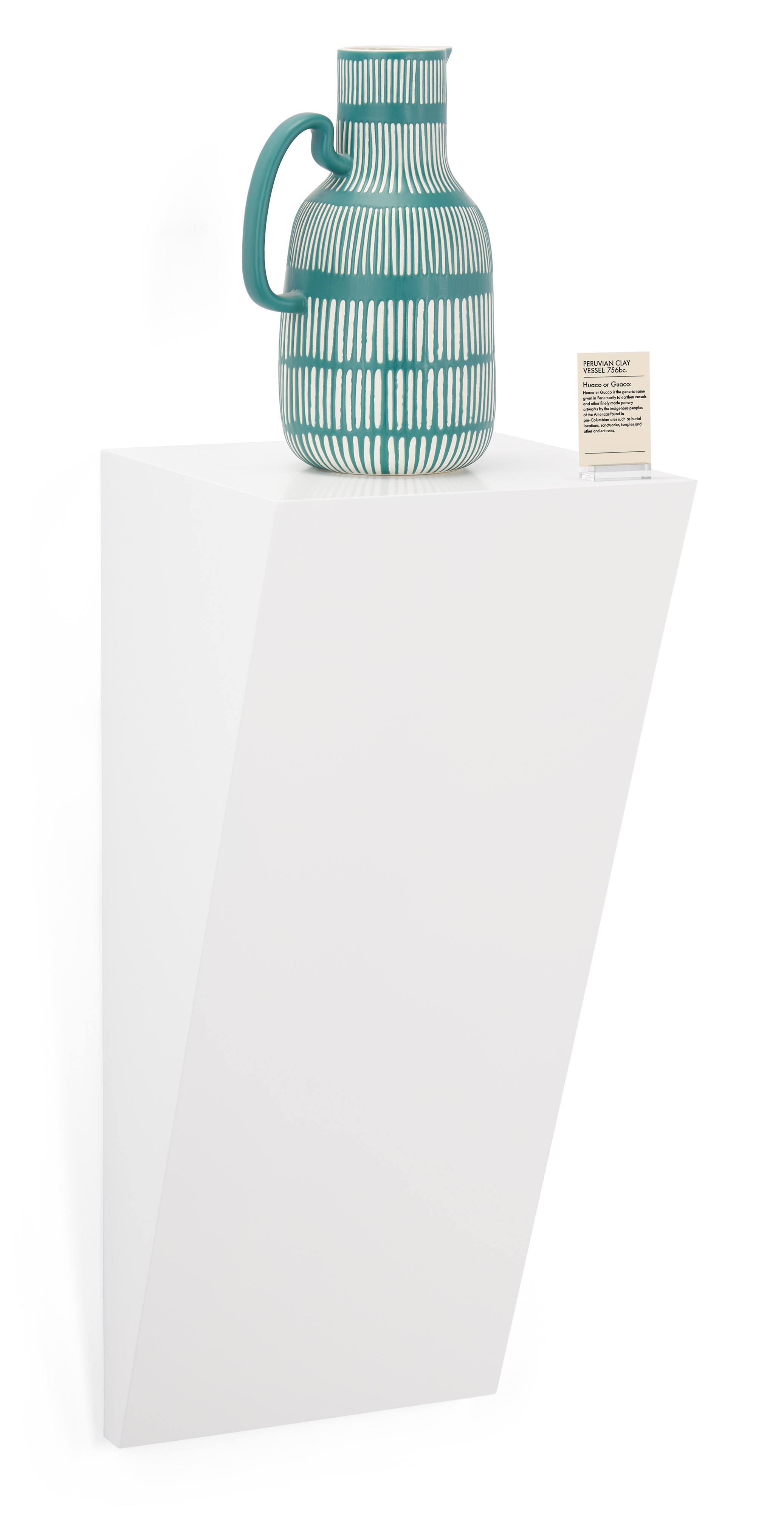 28h x 12w Wedge Pedestal Display, Wall Mounted Design, Laminated MDF - White or Black - Image 2