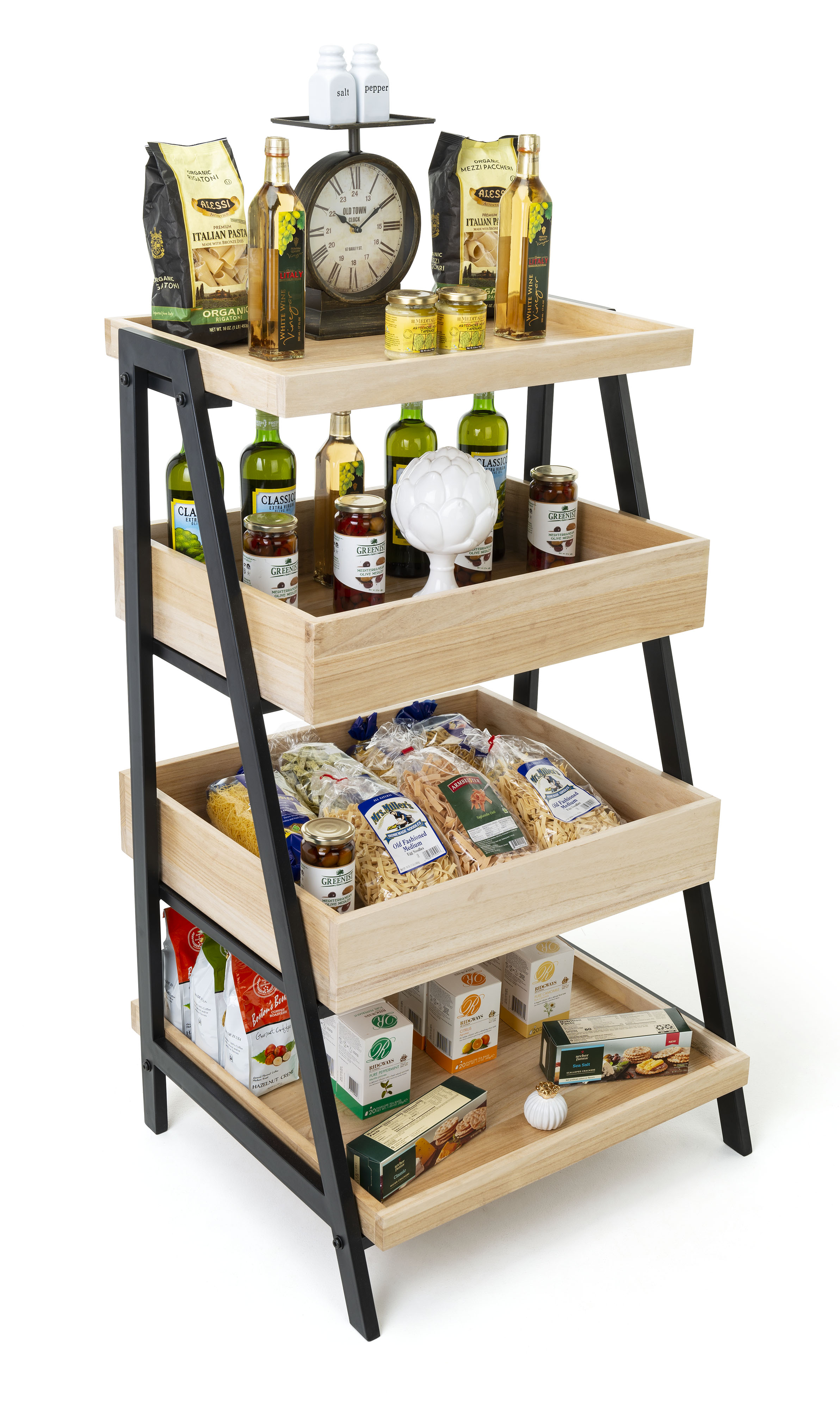 Wooden Retail Shelving Unit, 4 Shelves – Natural Finish - Image 4