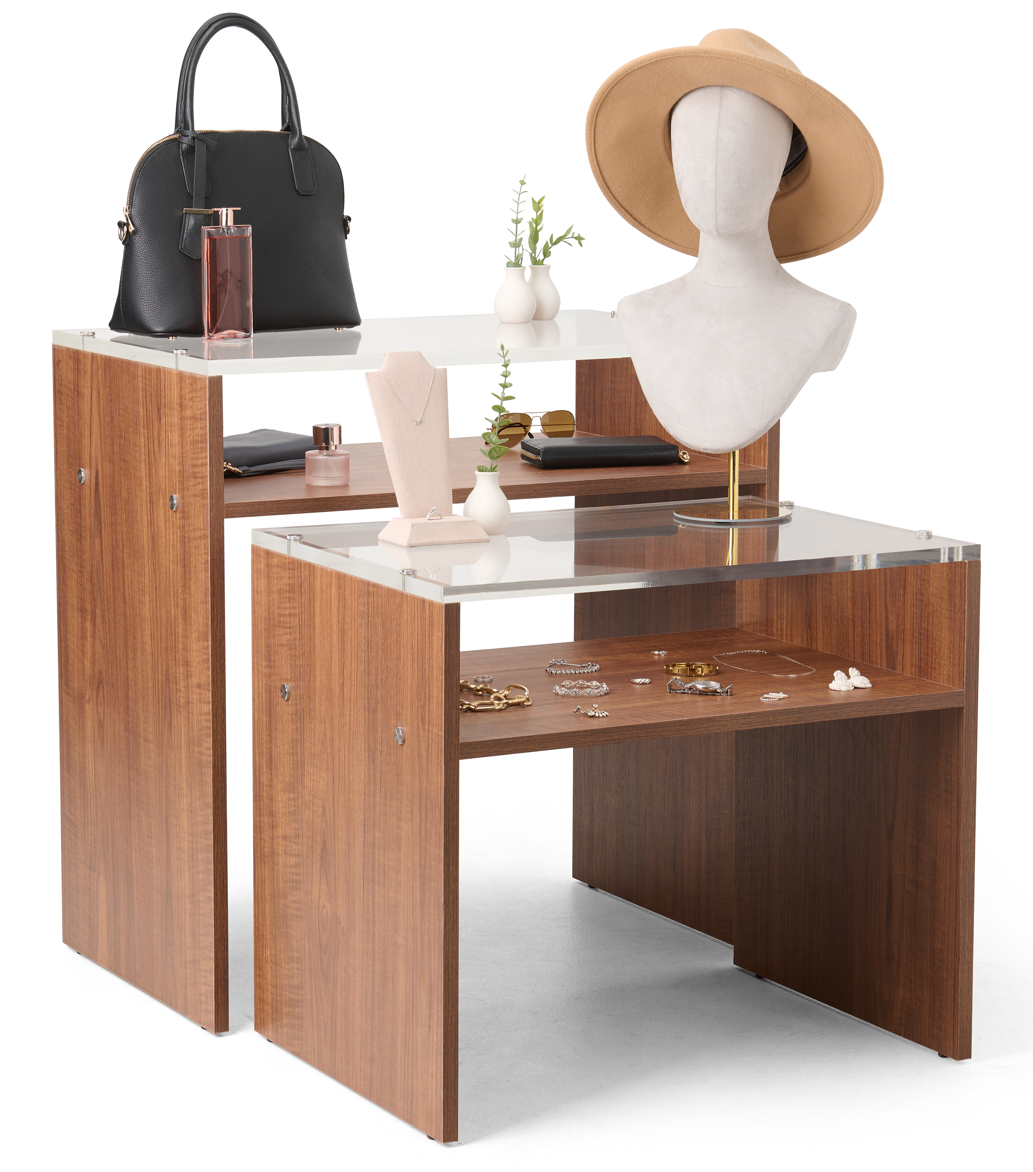 Computer Store Display Tables Wood Nesting Tables for Retail Display | FSC ® Certified | Displays2Go