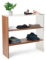 Modern display shelves with two shelves