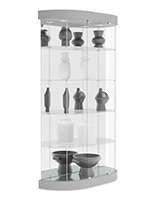 Oval display case with four shelves