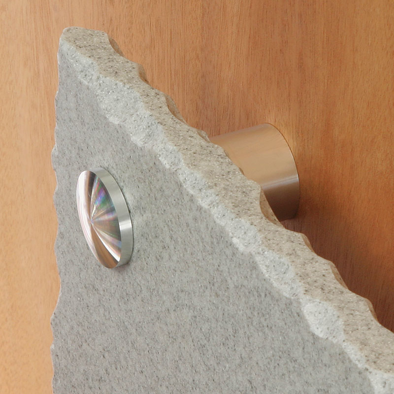 Closeup of Corian® with hand-chipped edges