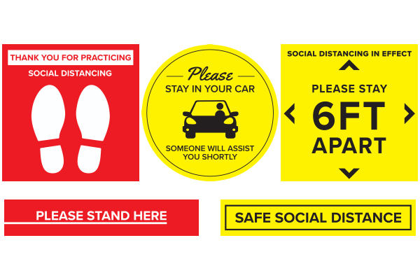 Coronavirus safety floor stickers and decals