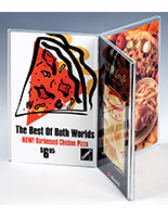 Table tent with 6 sided design 