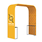 Square arch trade show booth with dye sub fabric 